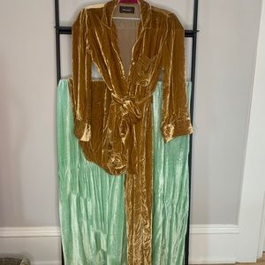 Reformation Velvet Gold Jumpsuit